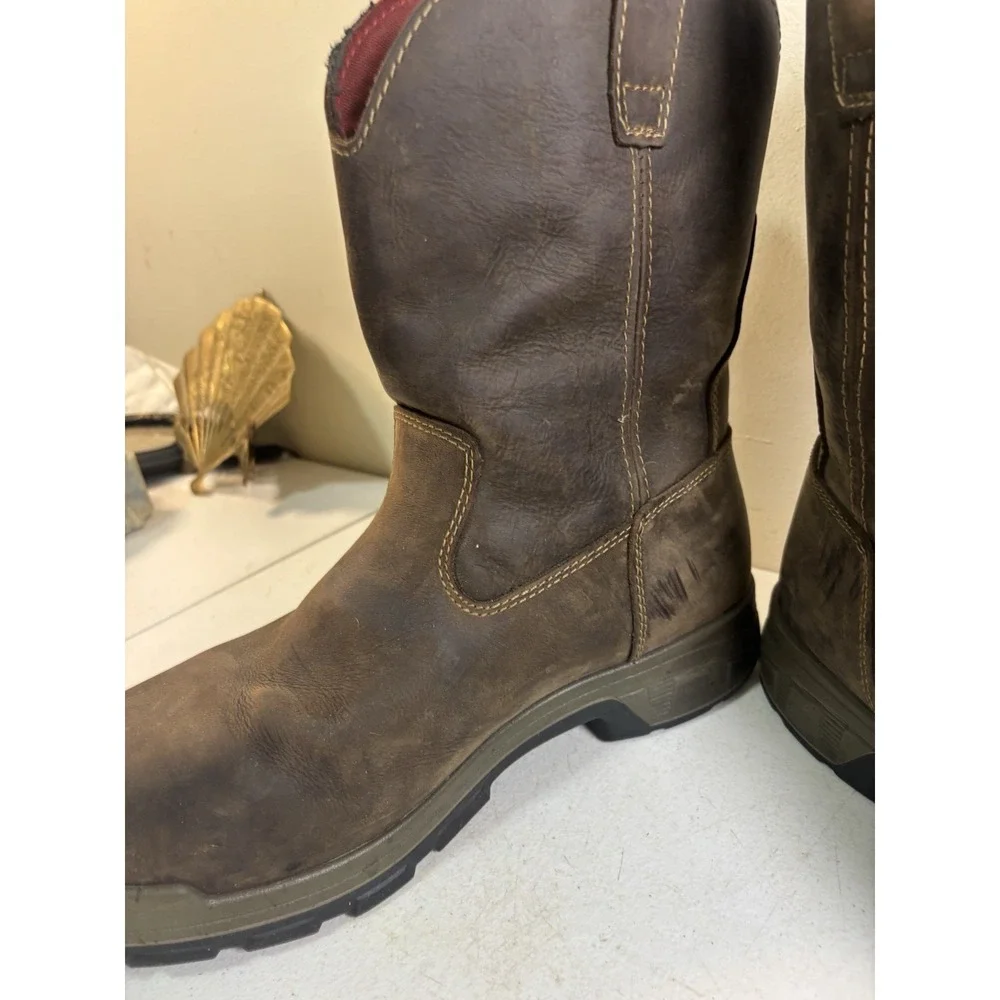 Wolverine Cabor Wellington Brown‎ Slip Resistant Boots W10319 Men's Size 14 EUC